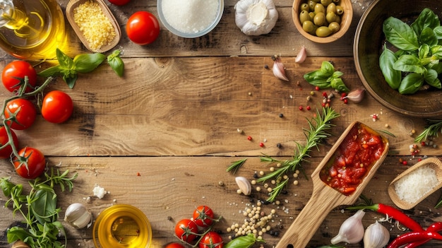 Zestaw składników na kuchennym blacie